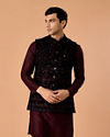 Velvety Wine Nehru Jacket