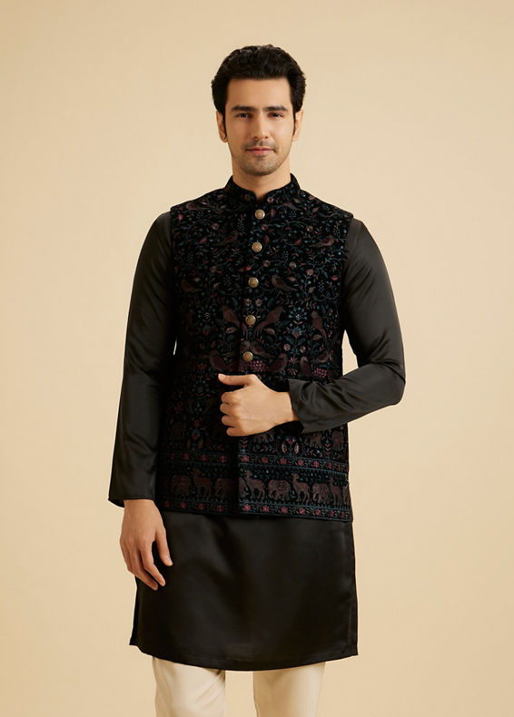 Manyavar Men Emerald Elegance Nehru Jacket