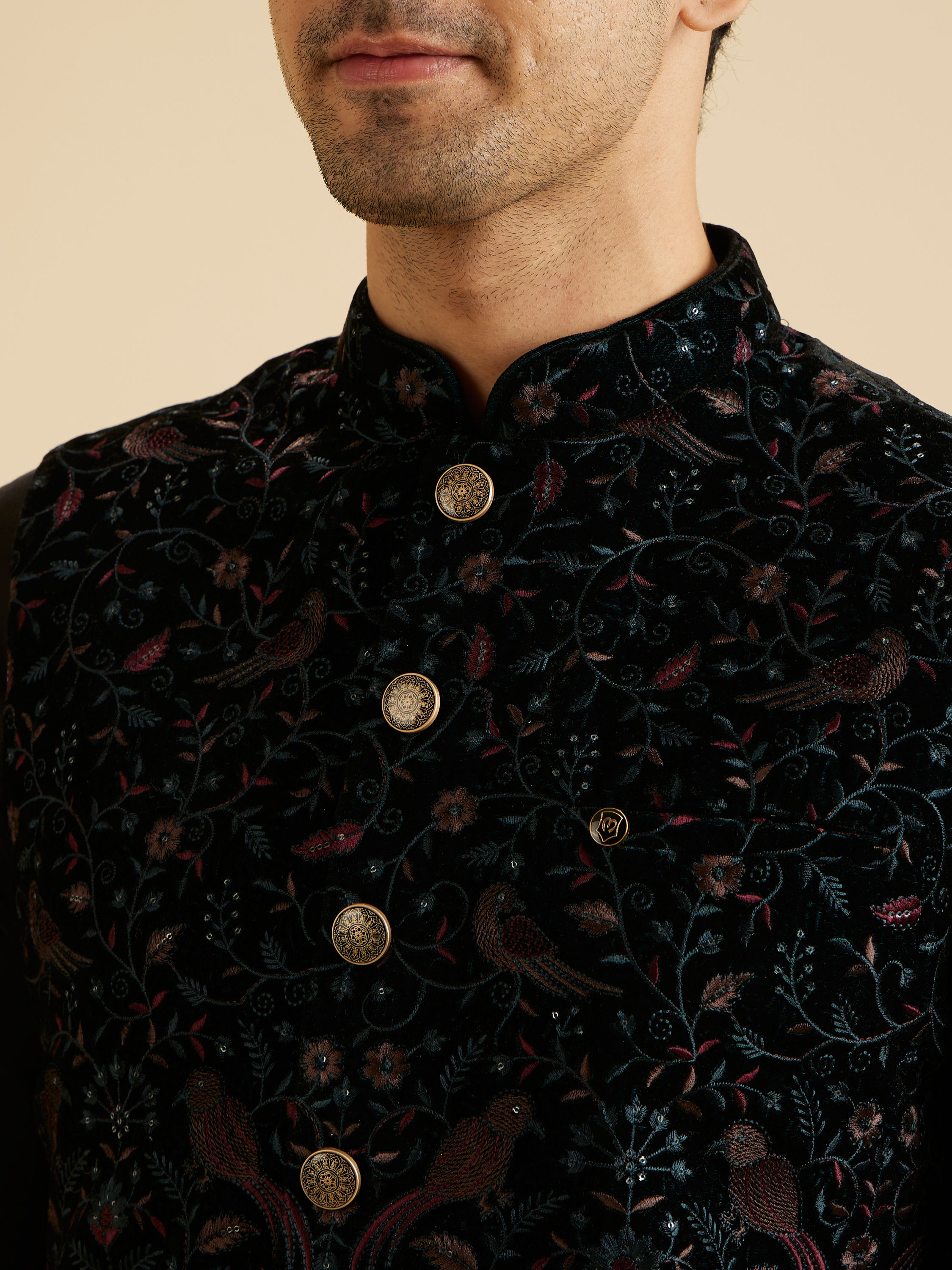 Manyavar Men Emerald Elegance Nehru Jacket