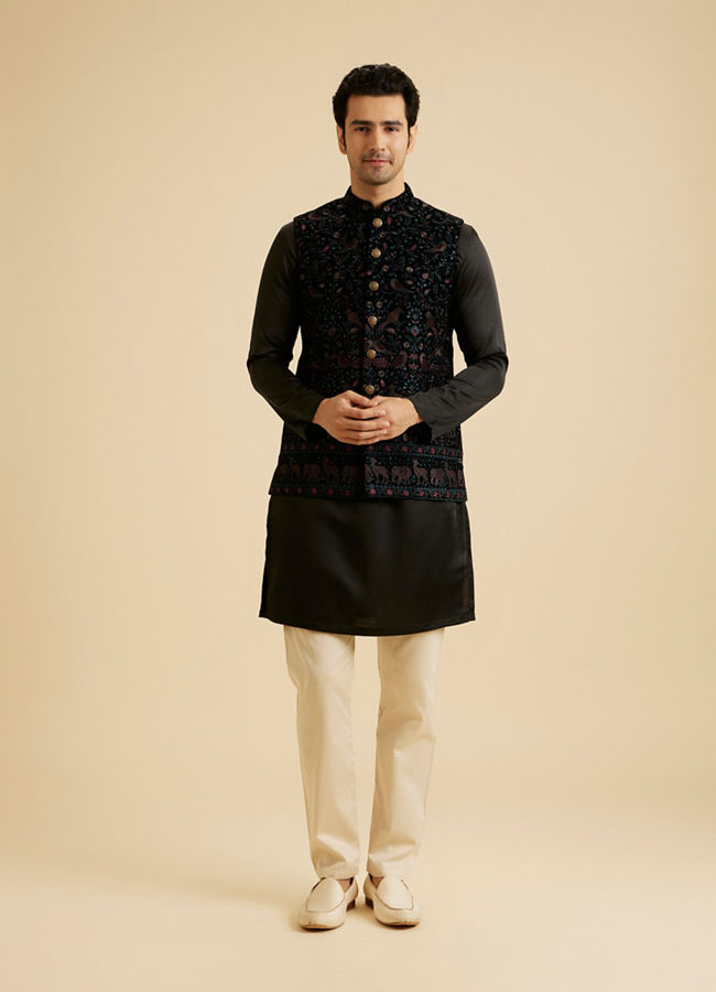 Manyavar Men Emerald Elegance Nehru Jacket