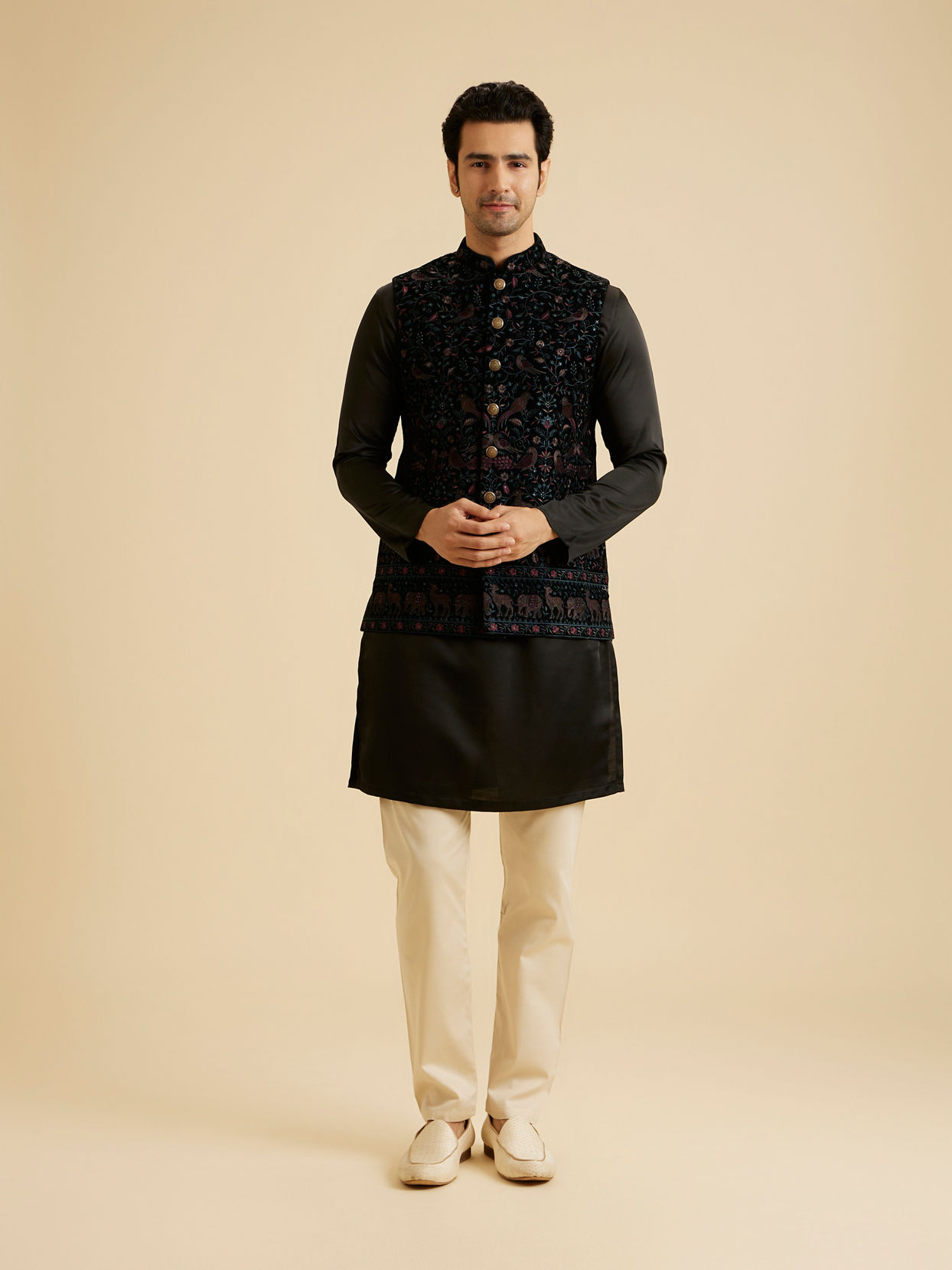 Manyavar Men Emerald Elegance Nehru Jacket