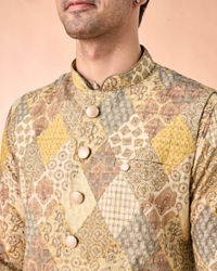 Manyavar Men Light Mid Green Nehru Jacket