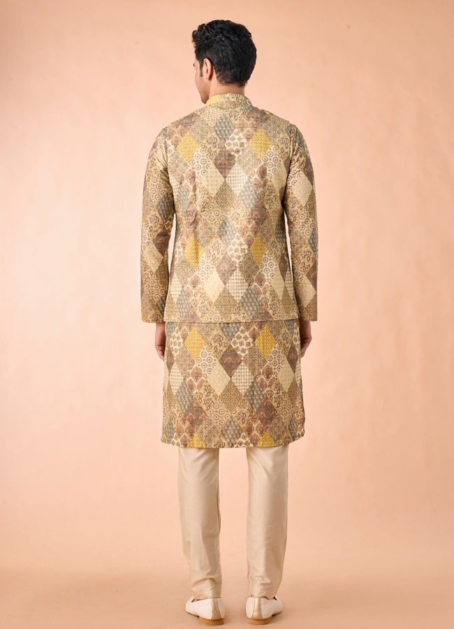 Manyavar Men Light Mid Green Nehru Jacket