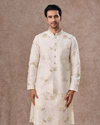 Manyavar Men Warm White Elegance Nehru Jacket