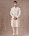 Manyavar Men Warm White Elegance Nehru Jacket