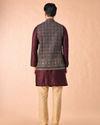 Manyavar Men Purple Velvet Elegance Nehru Jacket