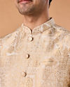Manyavar Men Dazzling Gold Brocade Nehru Jacket