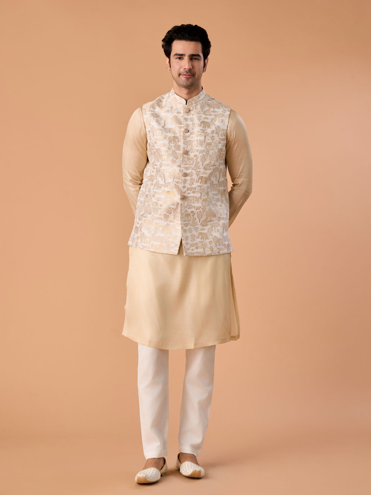 Manyavar Men Regal Brocade Nehru Jacket