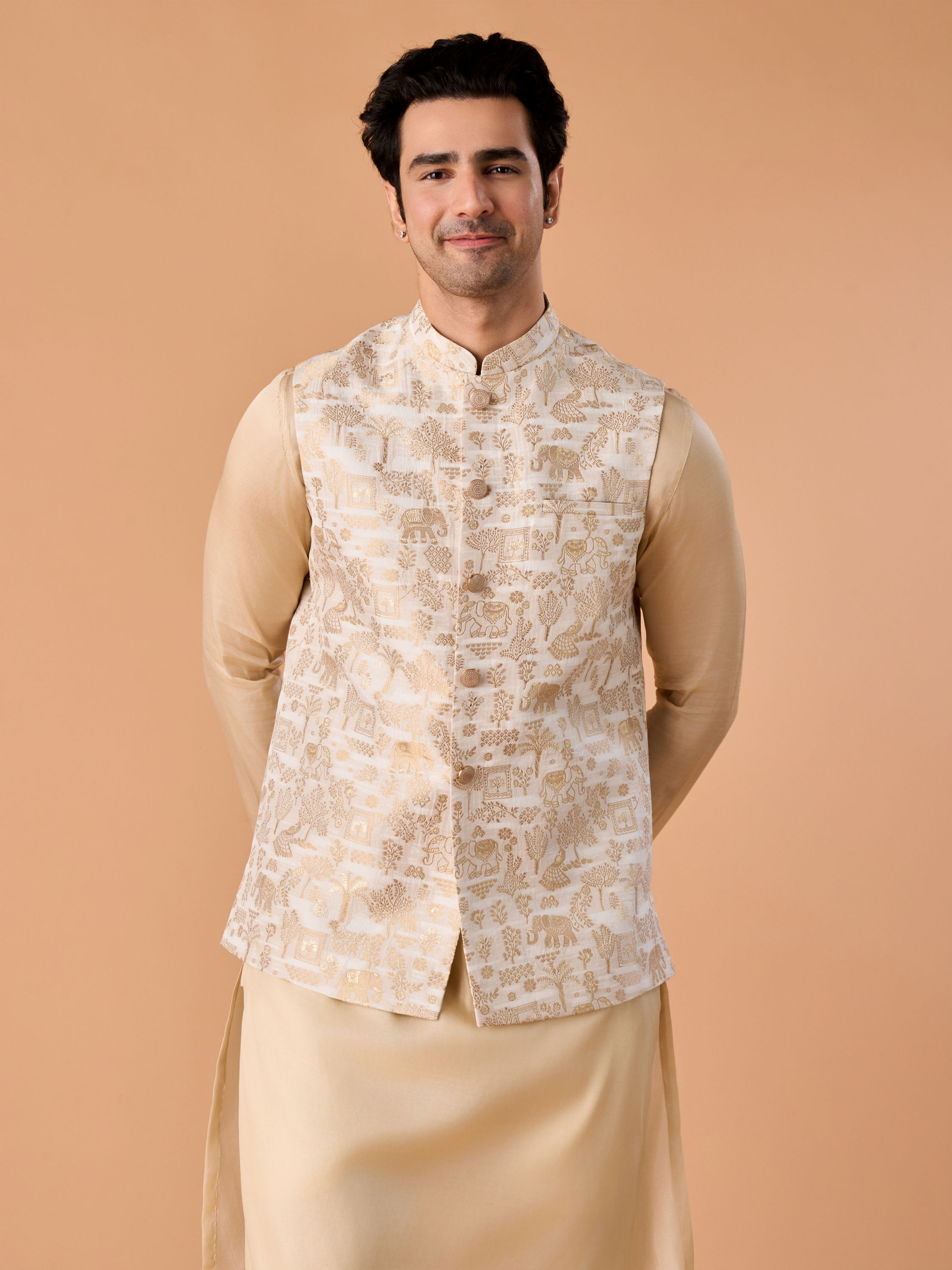 Manyavar Men Regal Brocade Nehru Jacket