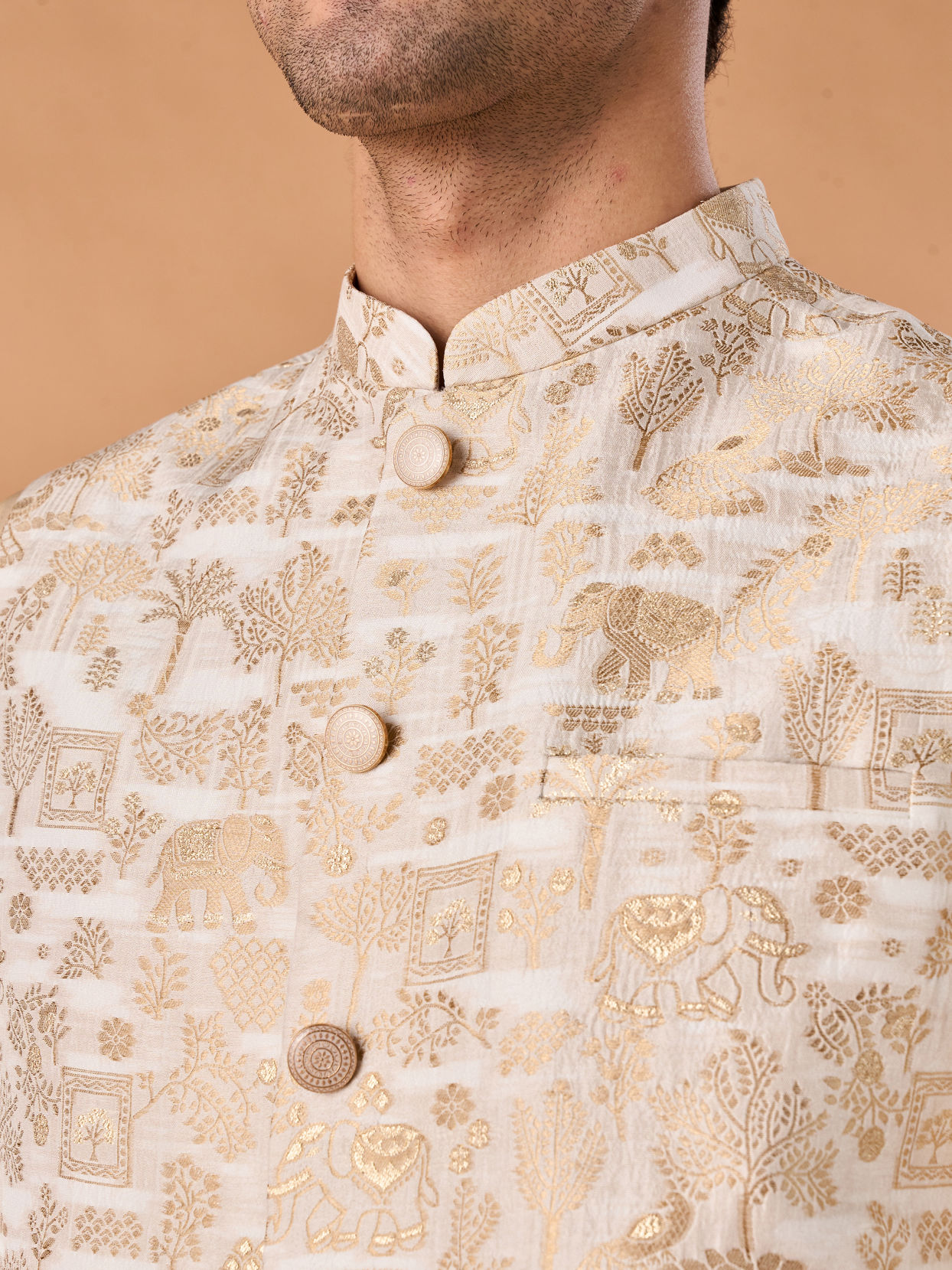 Manyavar Men Regal Brocade Nehru Jacket