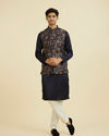 Manyavar Men Elegant Blue Nehru Jacket