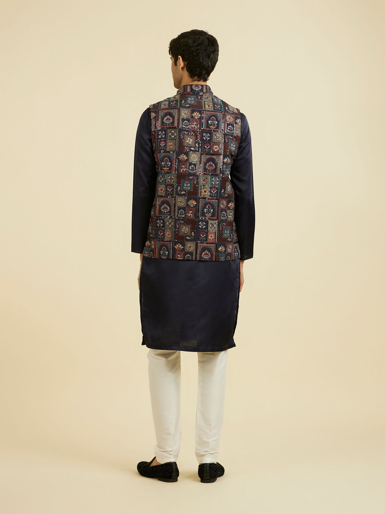Manyavar Men Elegant Blue Nehru Jacket