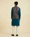 Manyavar Men Teal Blue Elegance Jacket