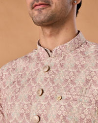Manyavar Men Dusty Pink Elegance Nehru Jacket