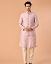 Manyavar Men Dazzling Dusty Pink Nehru Jacket