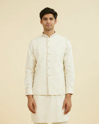 Manyavar Men Cream Elegance Nehru Jacket