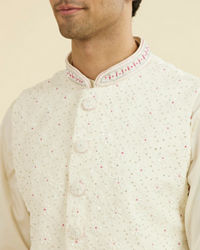 Manyavar Men Cream Elegance Nehru Jacket