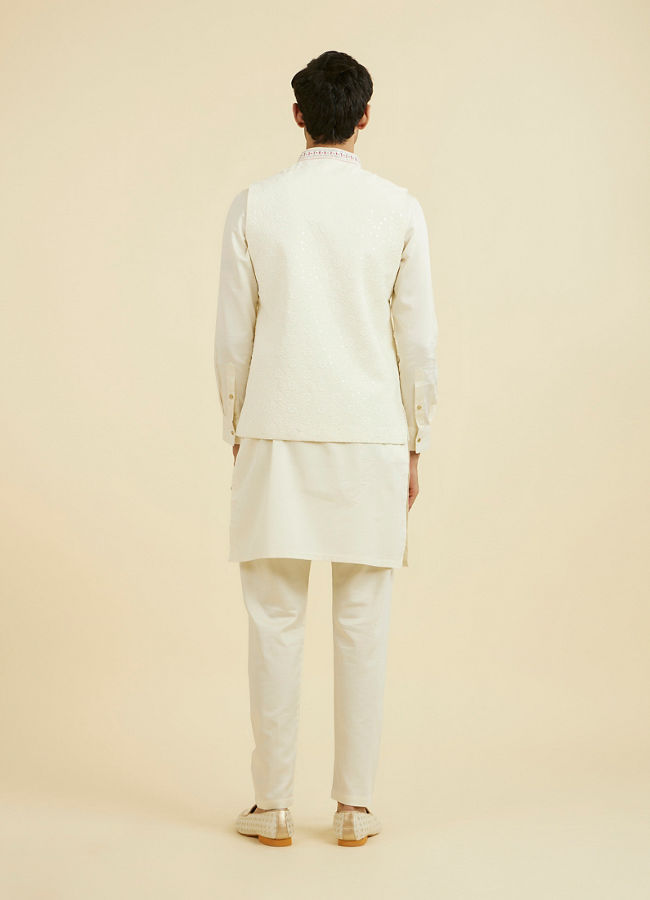 Manyavar Men Cream Elegance Nehru Jacket