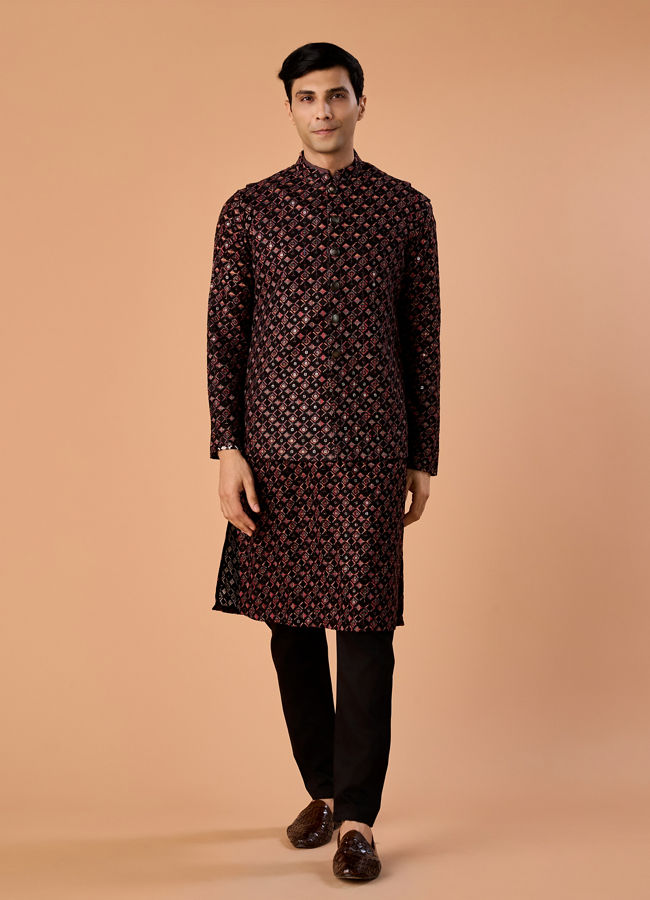 Manyavar Men Mesmerizing Black Nehru Jacket