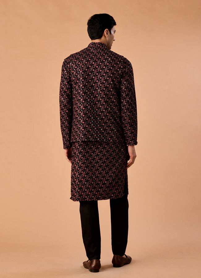 Manyavar Men Mesmerizing Black Nehru Jacket