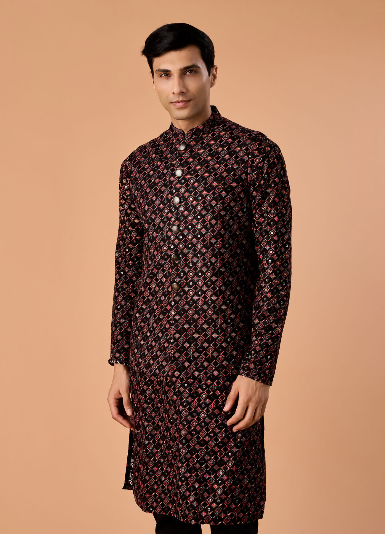 Manyavar Men Mesmerizing Black Nehru Jacket