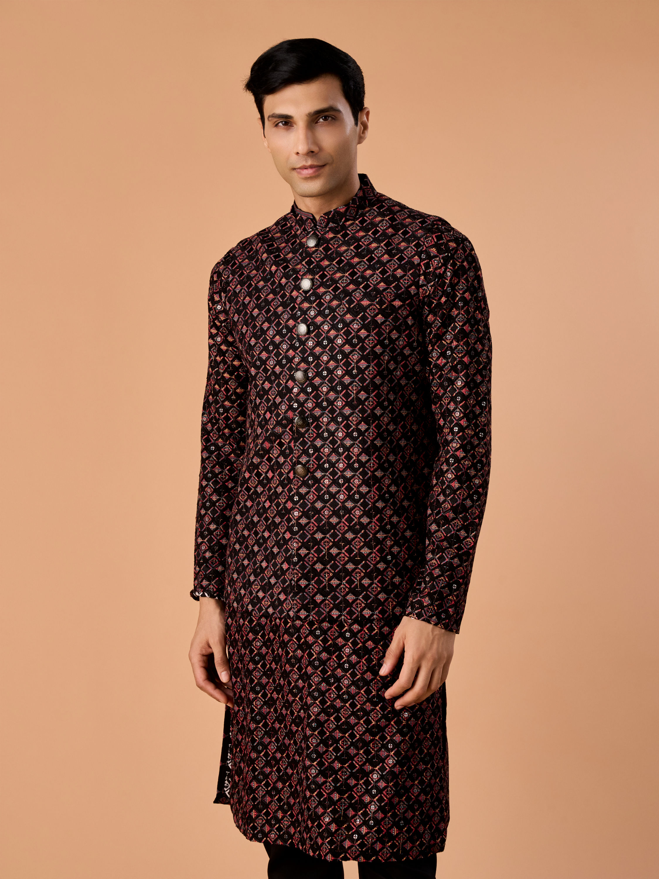 Manyavar Men Mesmerizing Black Nehru Jacket