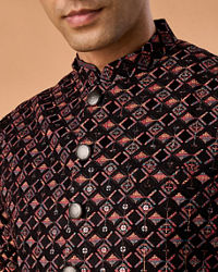 Manyavar Men Mesmerizing Black Nehru Jacket