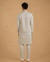 Manyavar Men Cream Silk Thread Embroidered Nehru Jacket