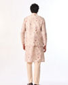 Manyavar Men Cream Art Silk Nehru Jacket with Print