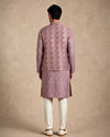 Manyavar Men Purple Brocade Nehru Jacket with Self-Texture