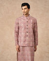 Manyavar Men Dusty Pink Blended Cotton Nehru Jacket