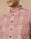 Manyavar Men Dusty Pink Blended Cotton Nehru Jacket