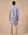 Manyavar Men Lilac Blended Cotton Printed Nehru Jacket