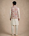 Manyavar Men Red Self-Textured Brocade Nehru Jacket
