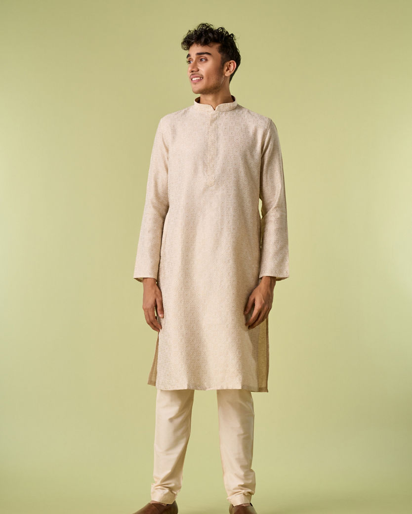 Diwas Men Aqua Green Kurta Jacket Set