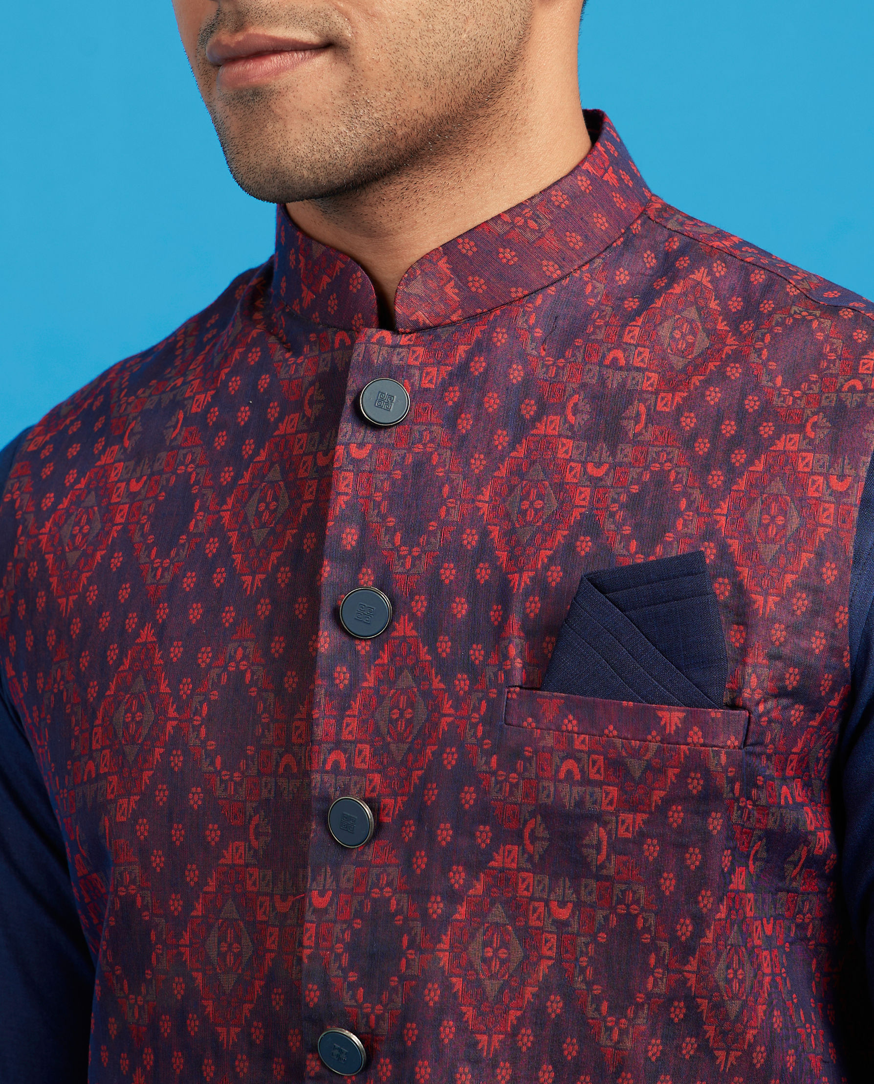Diwas Men Blue Regal Splendor Kurta Jacket Set