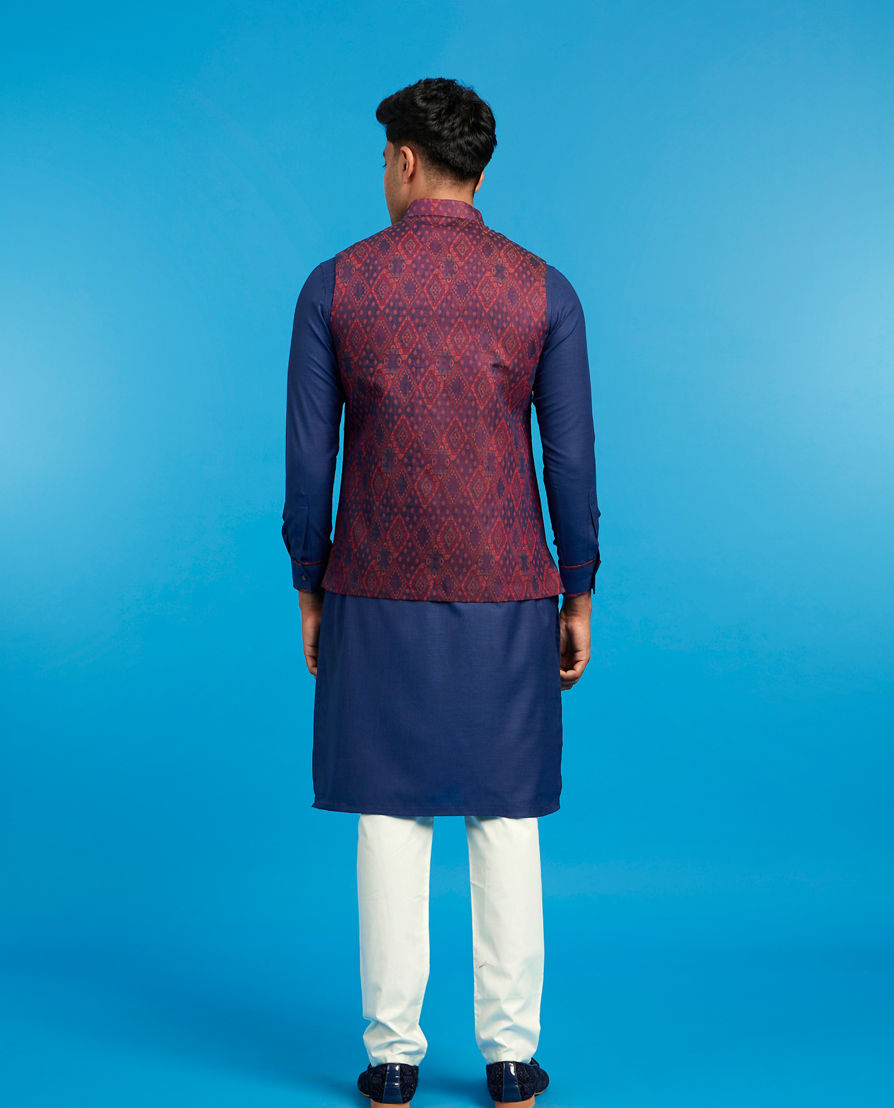 Diwas Men Blue Regal Splendor Kurta Jacket Set
