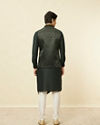 Manyavar Men Forest Green Mughal Motif Jacket Set