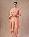 Manyavar Men Peach Festive Grandeur Kurta Jacket Set