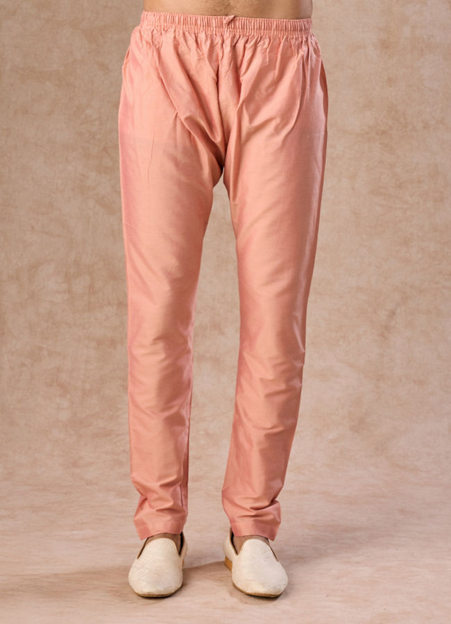 Manyavar Men Peach Festive Grandeur Kurta Jacket Set