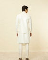 alt message - Manyavar Men Sesame White Thread Embroidered Kurta Jacket Set image number 4