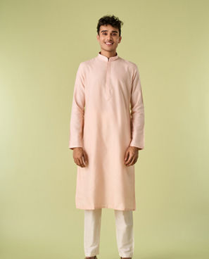 Diwas Men Exquisite Pink Kurta Jacket Set