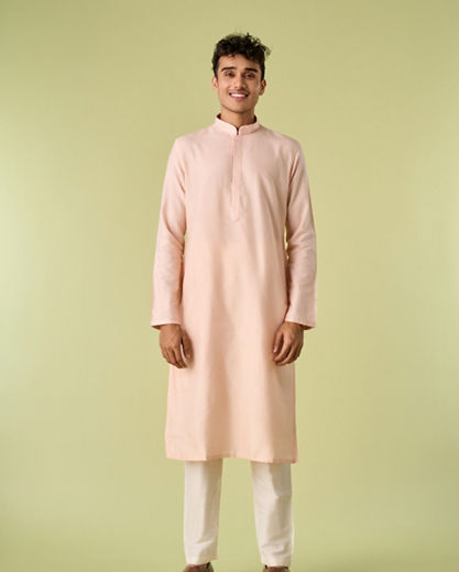 Diwas Men Exquisite Pink Kurta Jacket Set