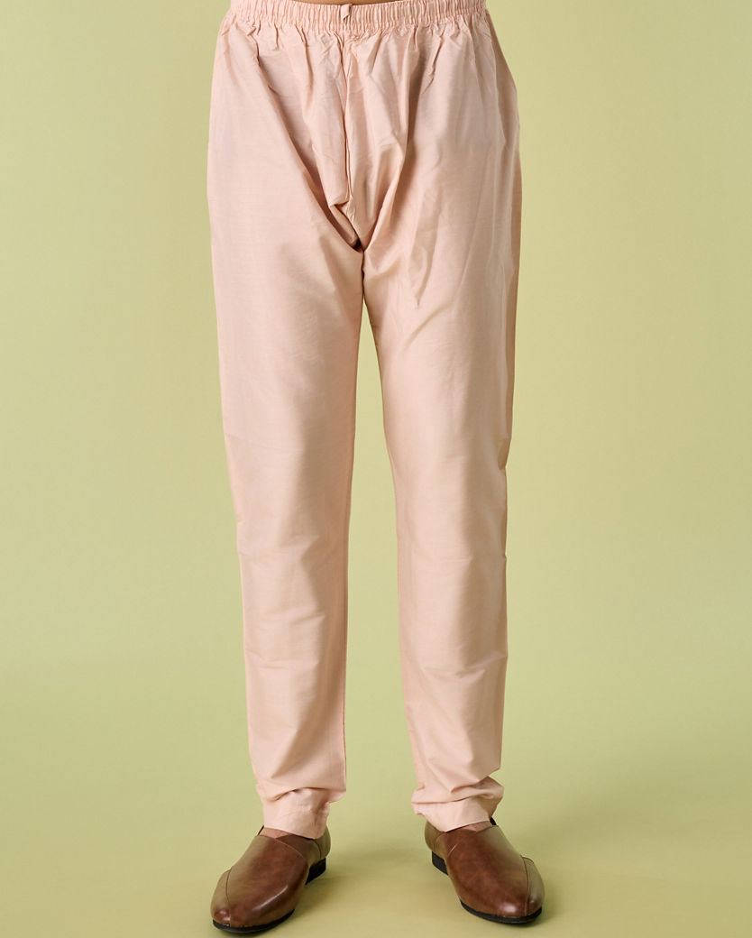 Diwas Men Cream Pink Moroccan Printed Jacket Set