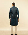 Manyavar Men Imperial Blue Jhallar Motif Kurta Jacket Set