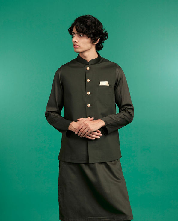 Diwas Men Emerald Elegance Kurta Jacket Set
