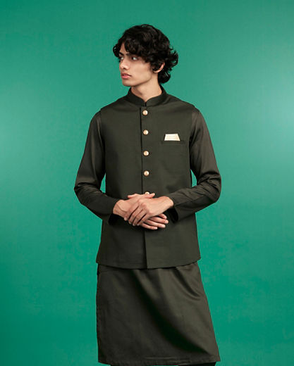 Diwas Men Emerald Elegance Kurta Jacket Set