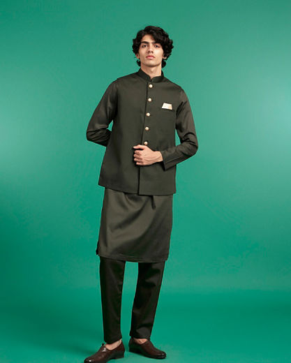 Diwas Men Emerald Elegance Kurta Jacket Set