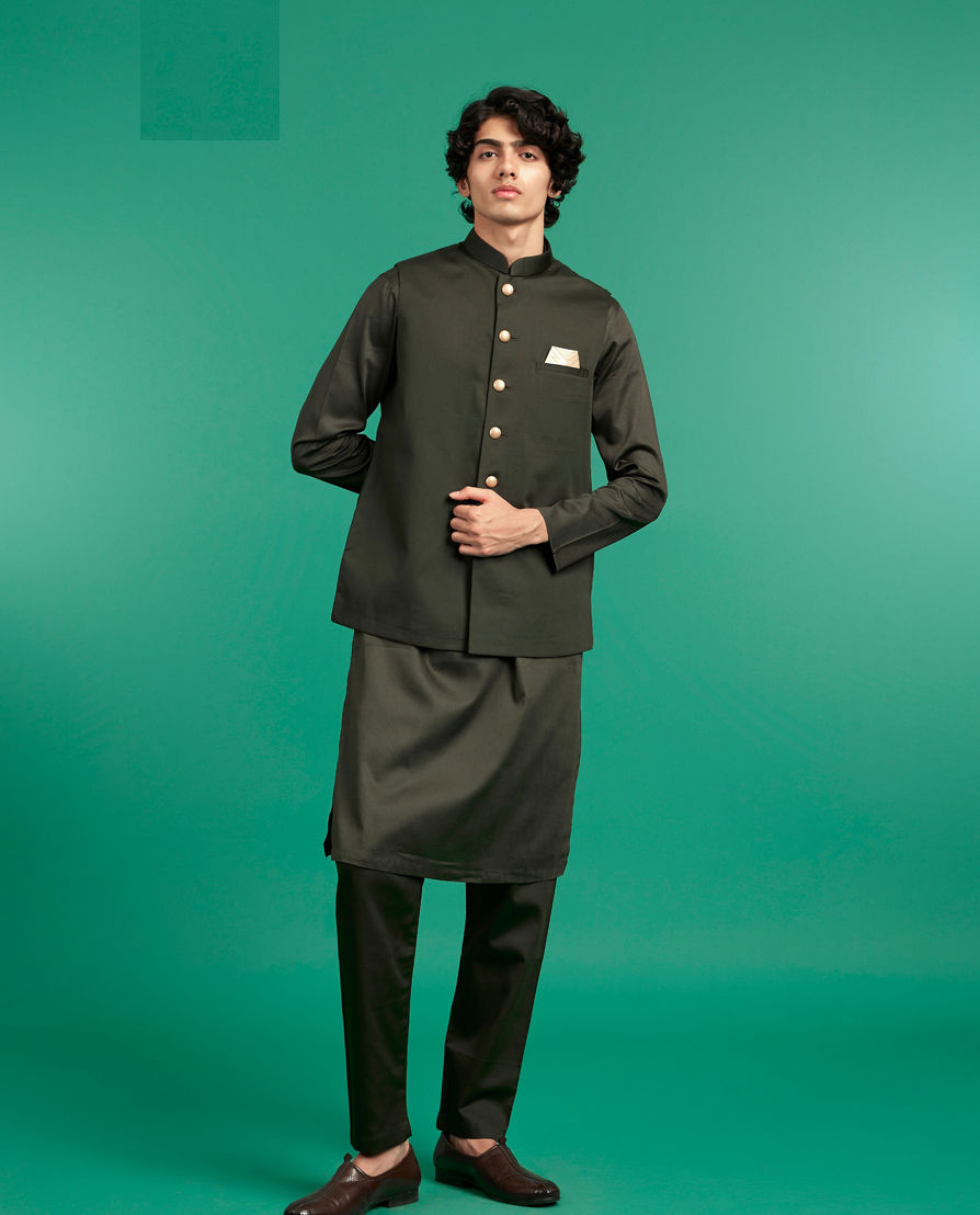 Diwas Men Emerald Elegance Kurta Jacket Set