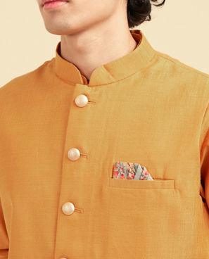 Diwas Men Radiant Mustard Kurta Jacket Set